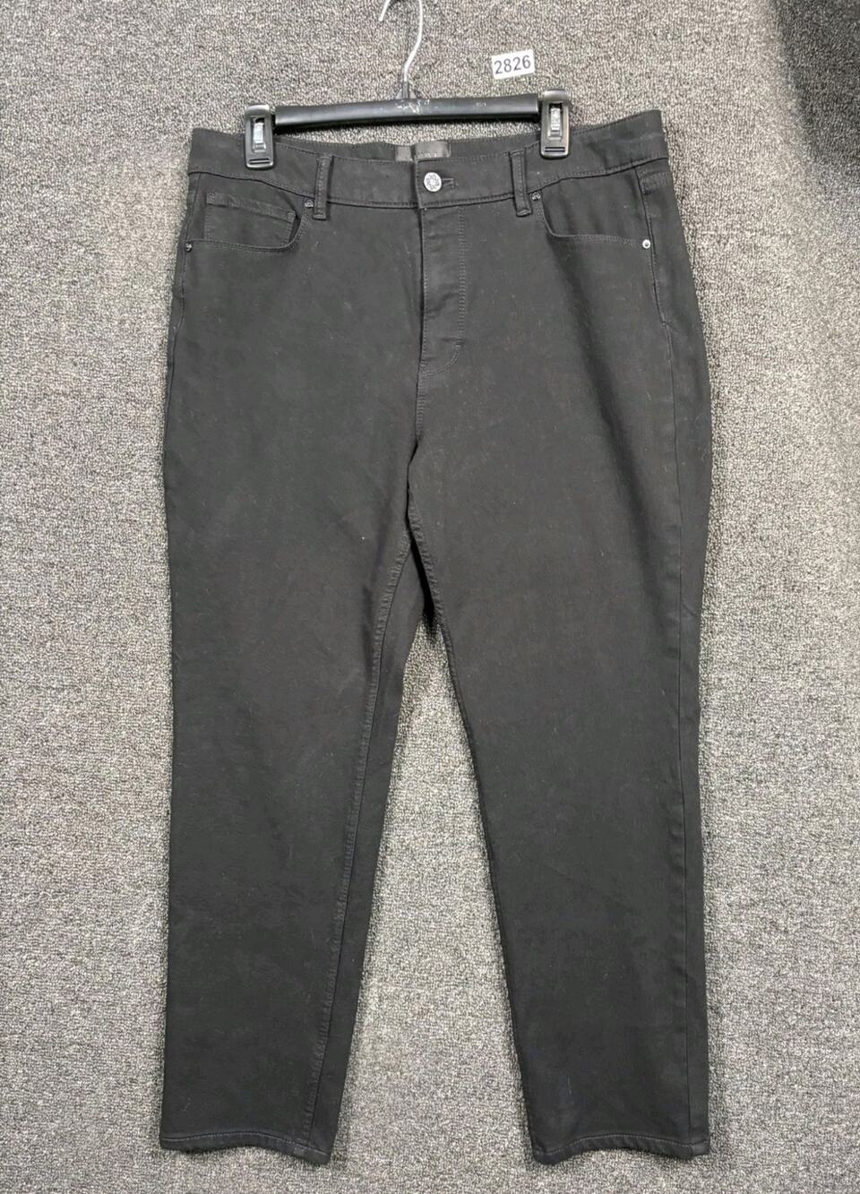 White House Black Market High Rise Sculpt Slim Jeans Womens Size 14S Black Denim